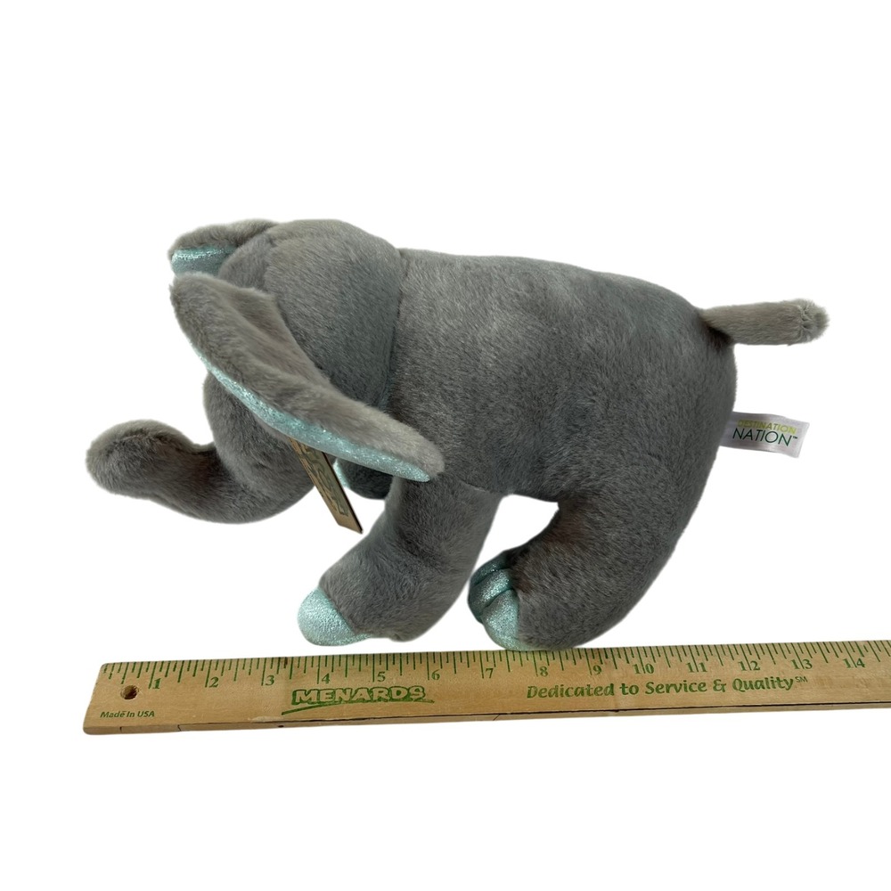 Aurora Destination Nation Mint Elephant Plush 12" Stuffed Toy Lovey - Picture 3 of 4